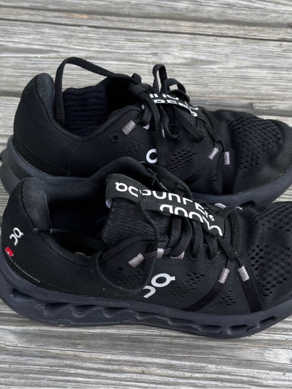 On Running Black Mesh Lace-Up Sneakers